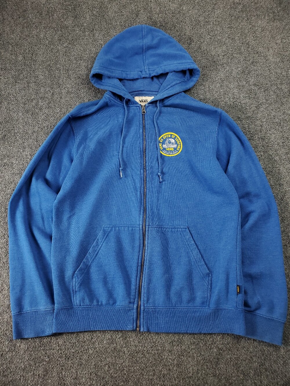 Vans US Open of Surfing 2014 Full Zip Hoodie Medium Blue Huntington Beach Jacket